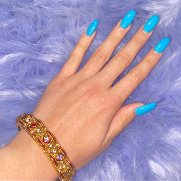 Vintage Gold Multicolored Rhinestone Bracelet - Picture 2 of 5